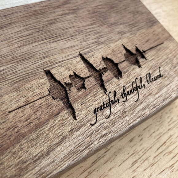 Grateful, Thankful, Blessed Soundwave Cutting Board - Picture 3 of 6